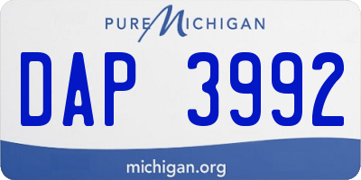 MI license plate DAP3992