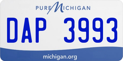 MI license plate DAP3993