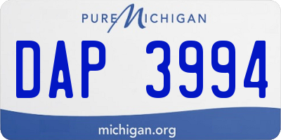 MI license plate DAP3994