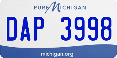 MI license plate DAP3998