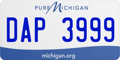 MI license plate DAP3999