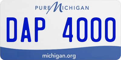 MI license plate DAP4000