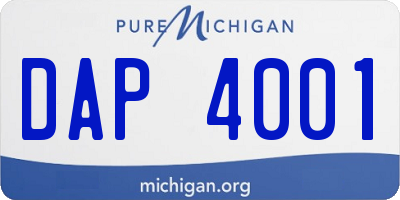MI license plate DAP4001