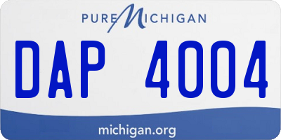 MI license plate DAP4004