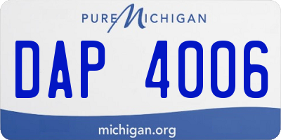 MI license plate DAP4006