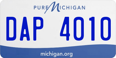 MI license plate DAP4010