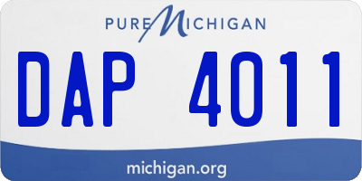 MI license plate DAP4011