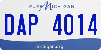 MI license plate DAP4014