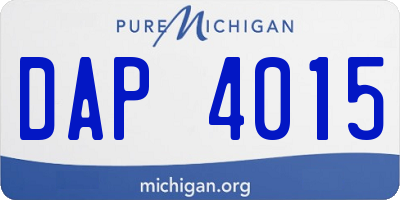 MI license plate DAP4015