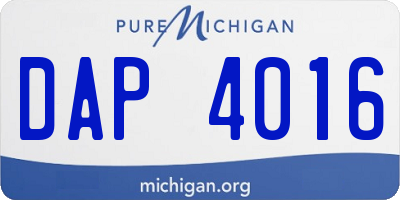 MI license plate DAP4016