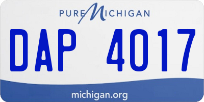 MI license plate DAP4017