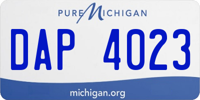 MI license plate DAP4023
