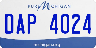 MI license plate DAP4024