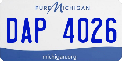 MI license plate DAP4026