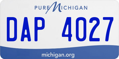 MI license plate DAP4027