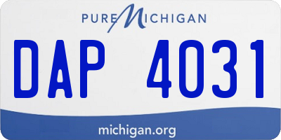 MI license plate DAP4031