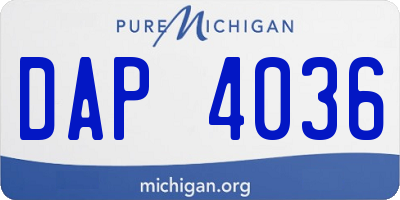 MI license plate DAP4036