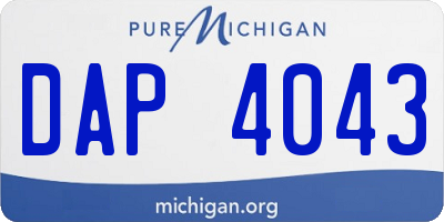 MI license plate DAP4043