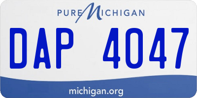 MI license plate DAP4047