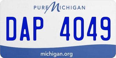 MI license plate DAP4049