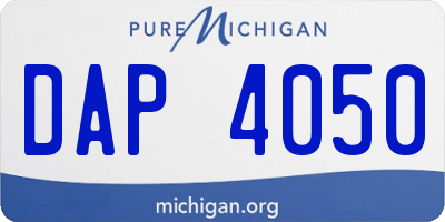 MI license plate DAP4050
