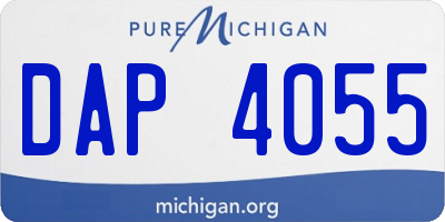 MI license plate DAP4055