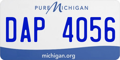 MI license plate DAP4056