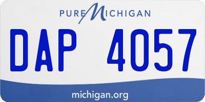 MI license plate DAP4057