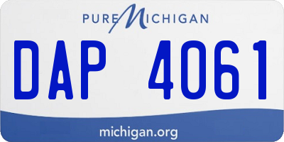 MI license plate DAP4061