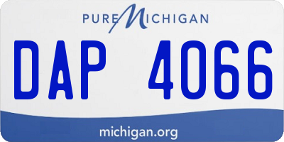 MI license plate DAP4066