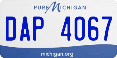 MI license plate DAP4067