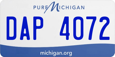 MI license plate DAP4072