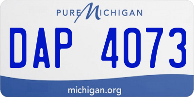 MI license plate DAP4073