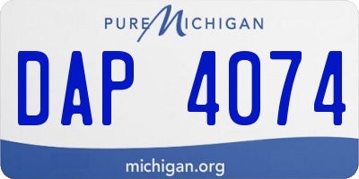 MI license plate DAP4074