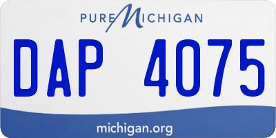 MI license plate DAP4075