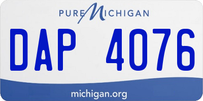 MI license plate DAP4076