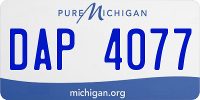 MI license plate DAP4077