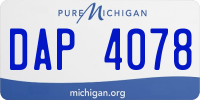 MI license plate DAP4078