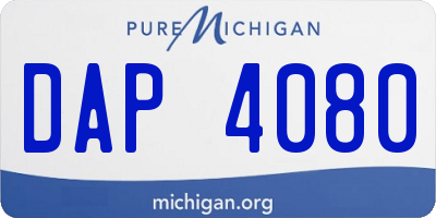 MI license plate DAP4080