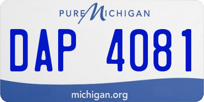 MI license plate DAP4081