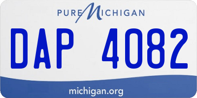 MI license plate DAP4082