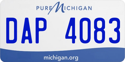 MI license plate DAP4083