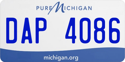 MI license plate DAP4086