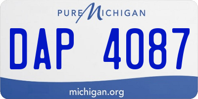 MI license plate DAP4087