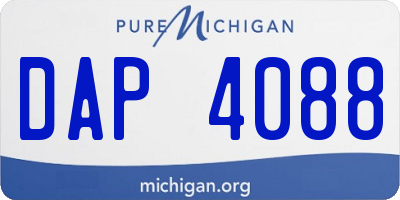 MI license plate DAP4088