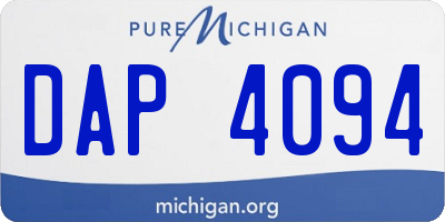 MI license plate DAP4094