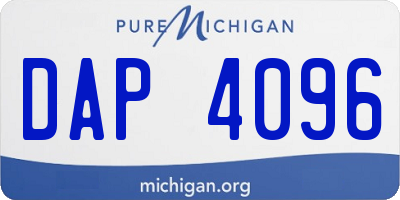 MI license plate DAP4096