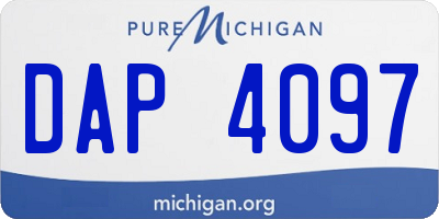 MI license plate DAP4097