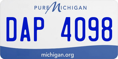 MI license plate DAP4098