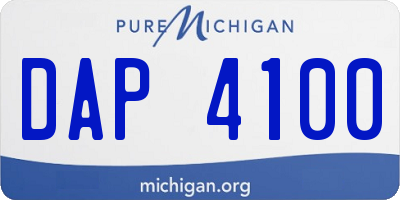 MI license plate DAP4100